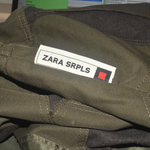 NWT Zara Surplus Arm Green Patch Work Overnight Large Tote Bag - Picture 3 of 7